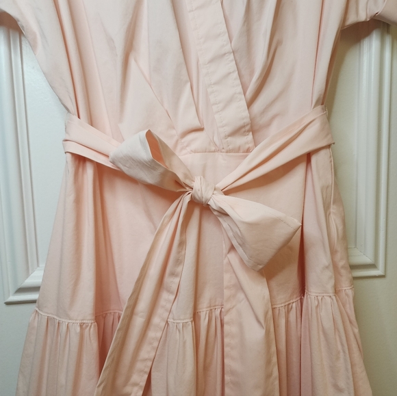 Ralph Lauren Pink Belted Cotton-Blend Tiered Dress | Size 8 - Picture 6 of 11